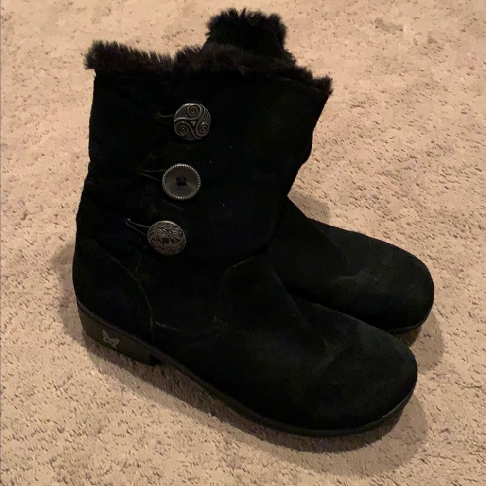 Alegria fur lined suede boots